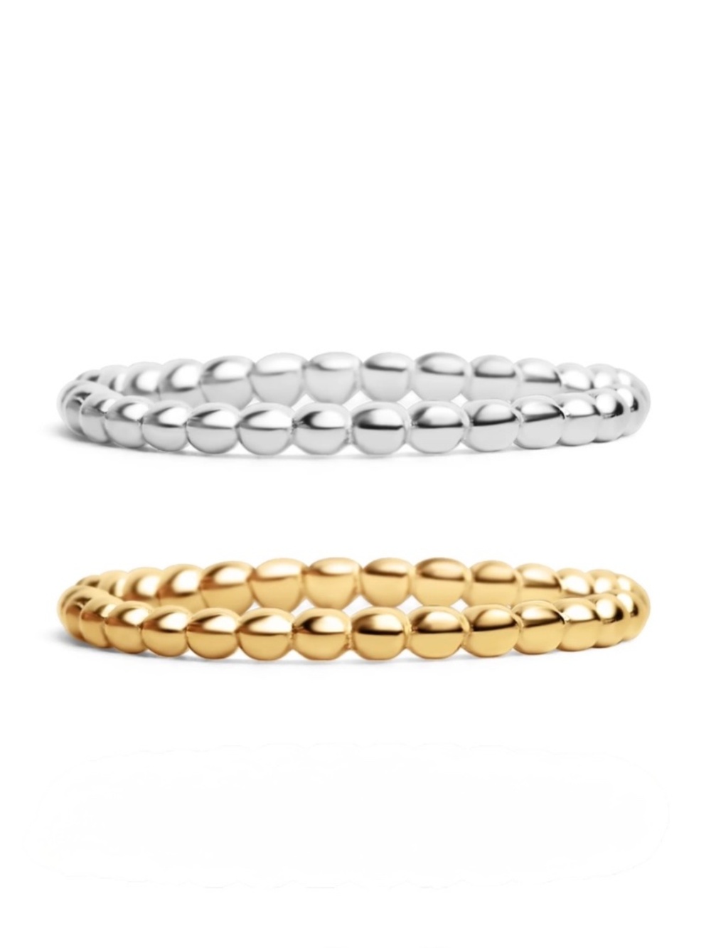 Rings 18K Gold PVD Stainless Steel Beaded Stacking Ring / CSR0004
